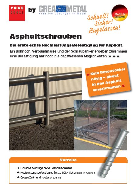 Asphaltschrauben Hochleistungsbefestigung für Asphalt