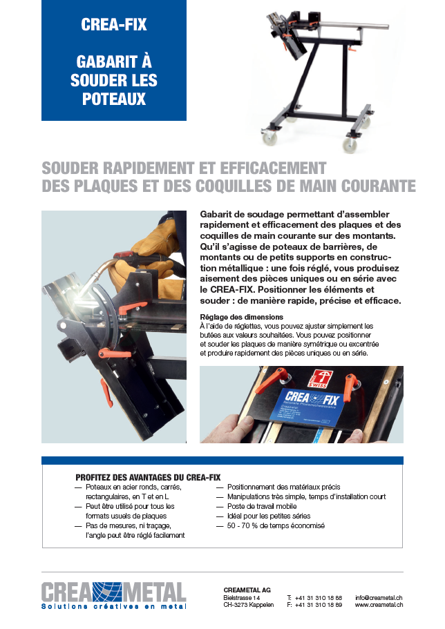 CREA-FIX Gabarit de soudage des poteaux