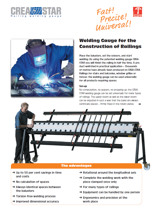 CREA-STAR welding Gauge for the Construction of Railings
