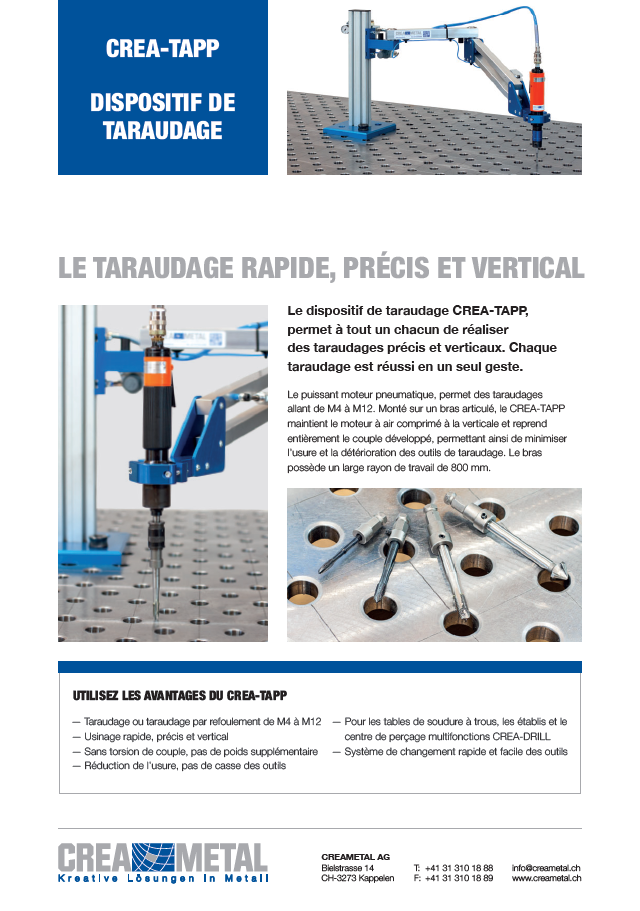 CREA-TAPP Le dispositif de taraudage