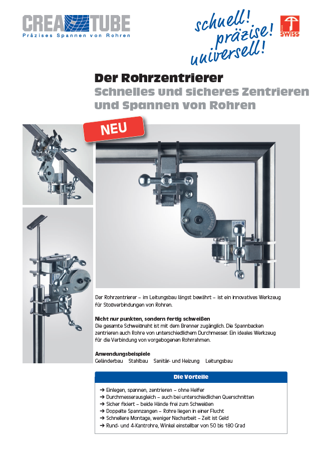 CREA-TUBE Der Rohrzentrierer