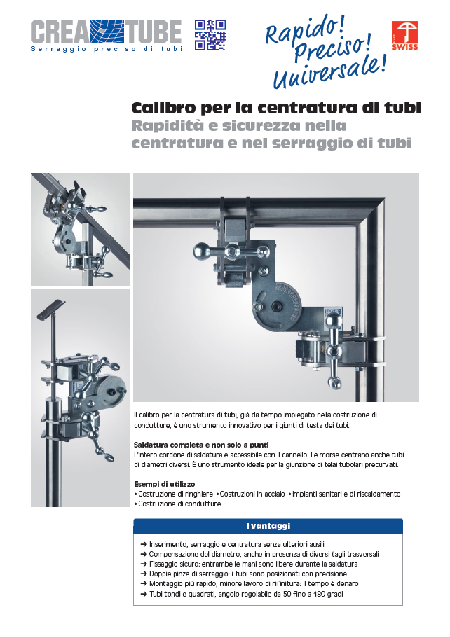 CREA-TUBE Calibro per la centratura di tubi