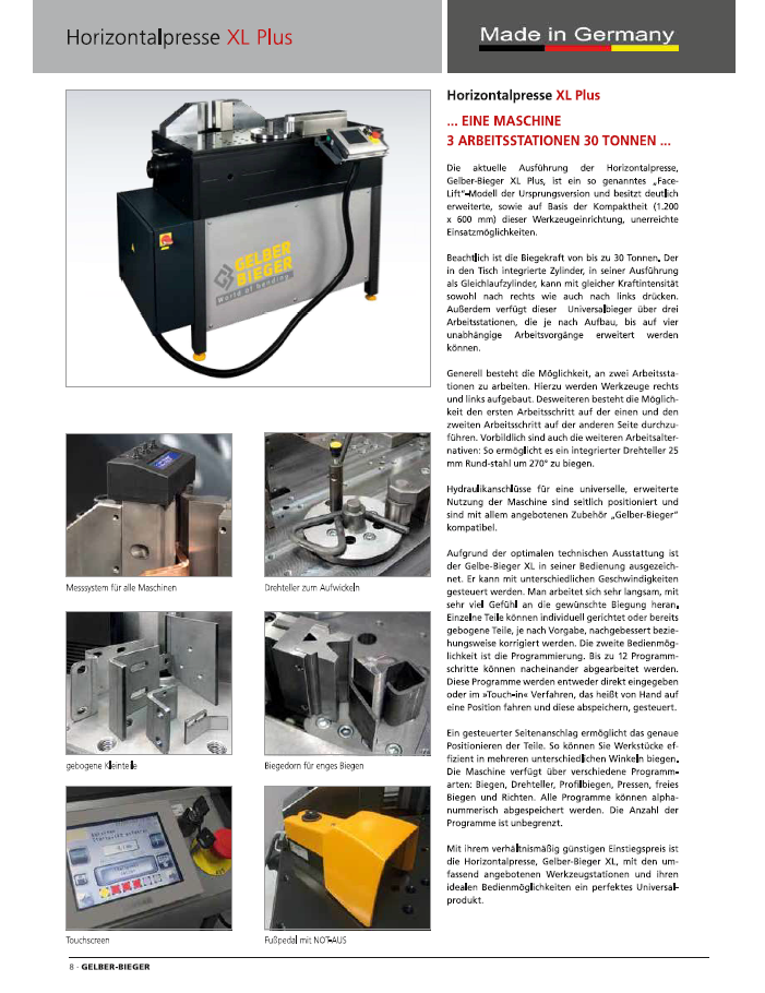 Presse horizontale XL