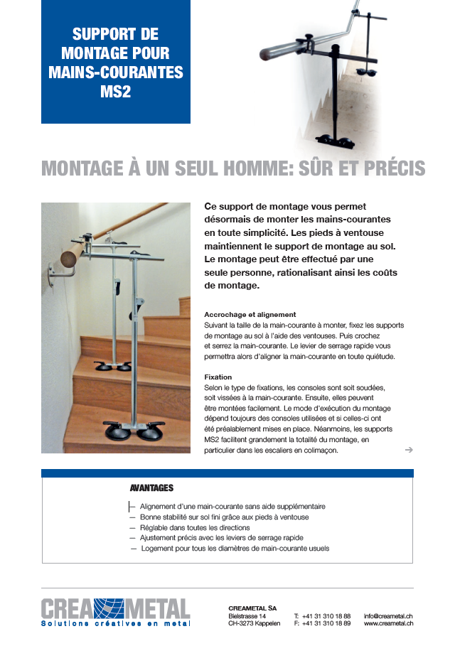 Support de montage pour les mains-courantes MS2